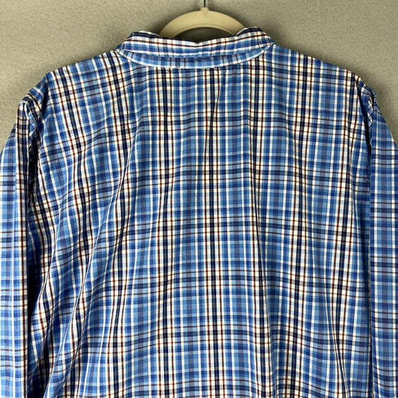 Susan Graver Weekend Top Womens 3X Blue Plaid Button Up Roll Tab Sleeve Casual - Picture 10 of 13